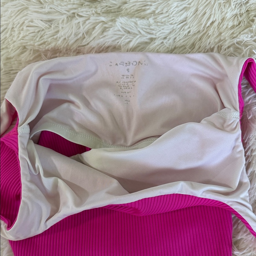 Carbon38 Pink Ribbed Tank Top - Picture 6 of 6